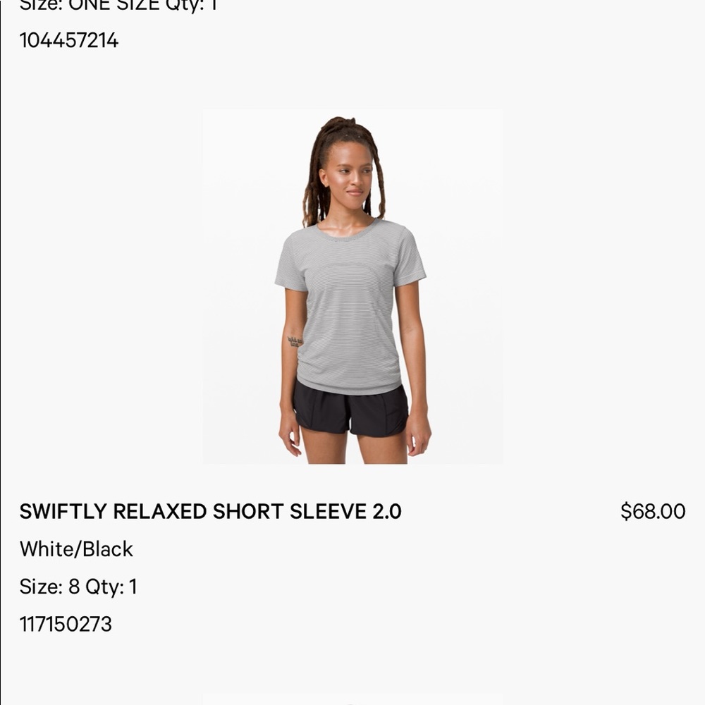 Lululemon swiftly relaxed short sleeve